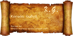 Korsós Győző névjegykártya